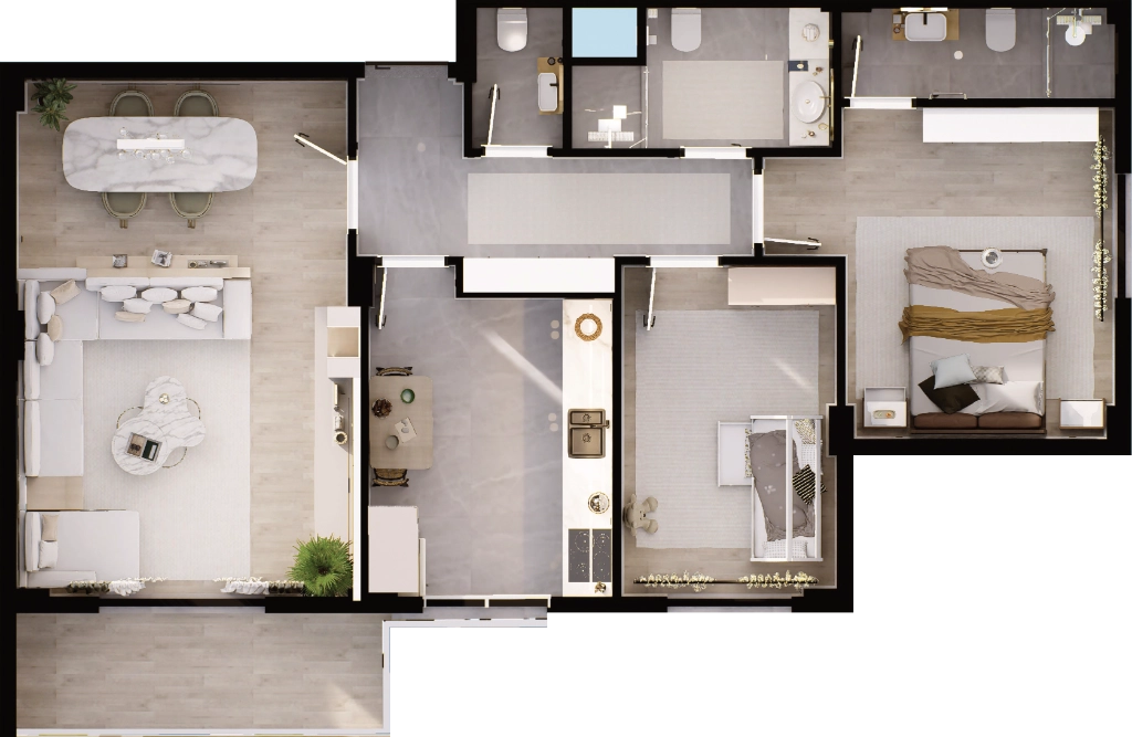 1. Etap 2+1 Kat Planı